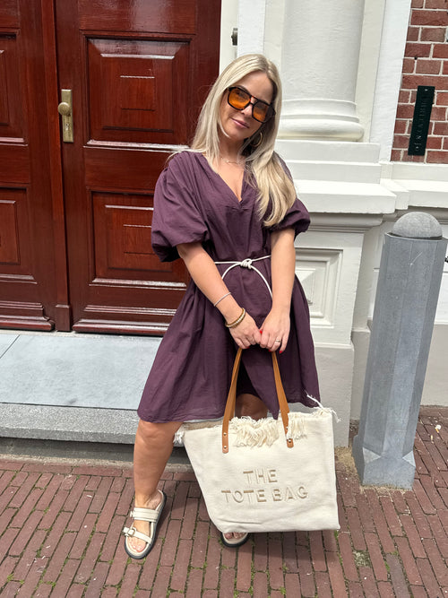 LENA DRESS AUBERGINE