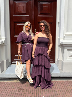 LENA DRESS AUBERGINE