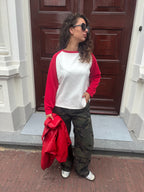 MONICA SWEATER RED/WHITE