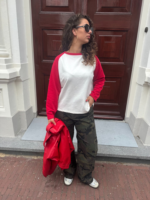 MONICA SWEATER RED/WHITE