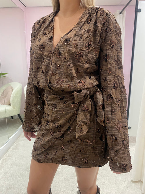 GIANNI DRESS BROWN