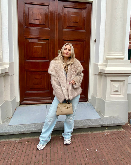 FAUX FUR JAS BEIGE