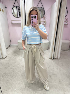 LELA CROPPED POLO BLUE