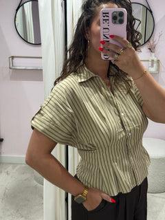 SOLEIL STRIPE BLOUSE BEIGE