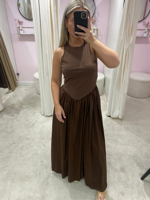 JOA DRESS DARK BROWN