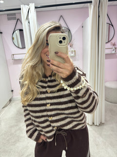 MIMI STRIPED VEST BROWN