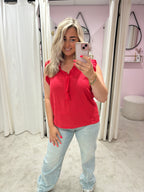 ELLEN COTTON TOP RED