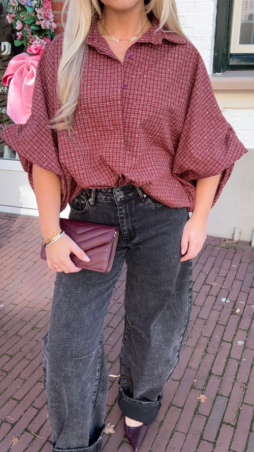 STATEMENT BLOUSE BORDEAUX