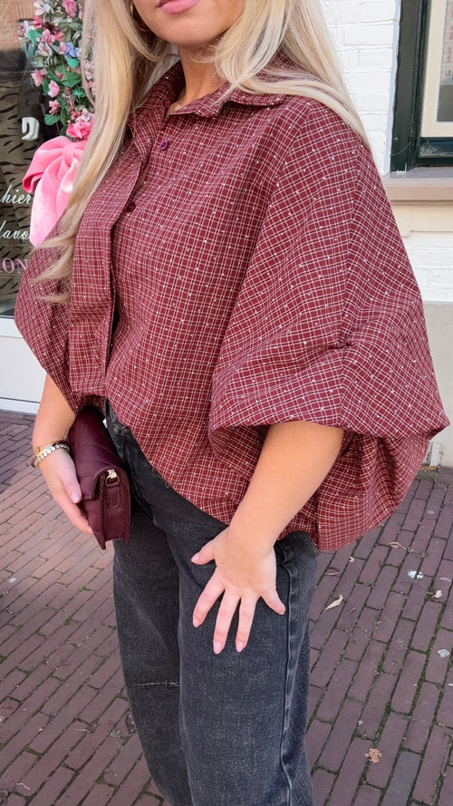 STATEMENT BLOUSE BORDEAUX