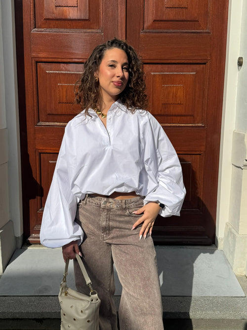 BIG BALLOON BLOUSE WHITE