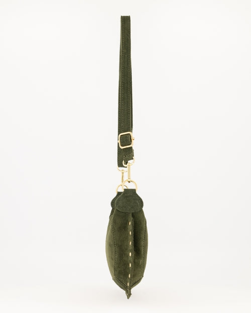 MONICA SUEDE BAG DARK GREEN