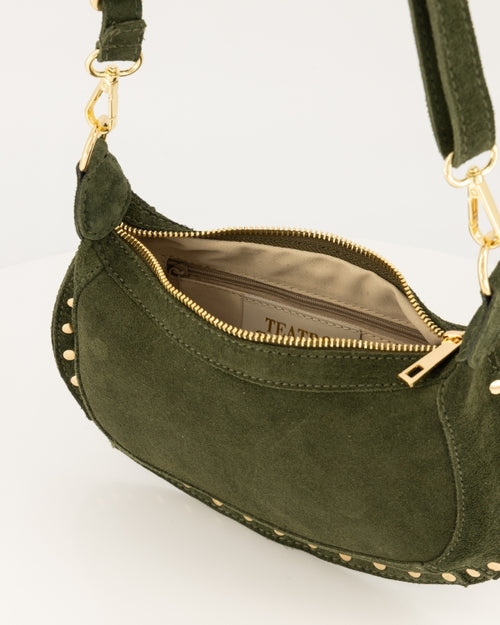 MONICA SUEDE BAG DARK GREEN