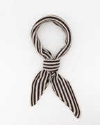 KAIA STRIPE SCARF BROWN / ECRU