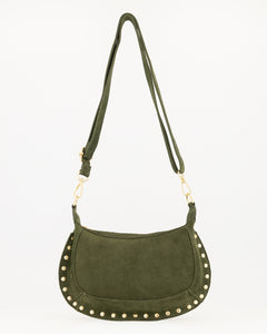 MONICA SUEDE BAG DARK GREEN