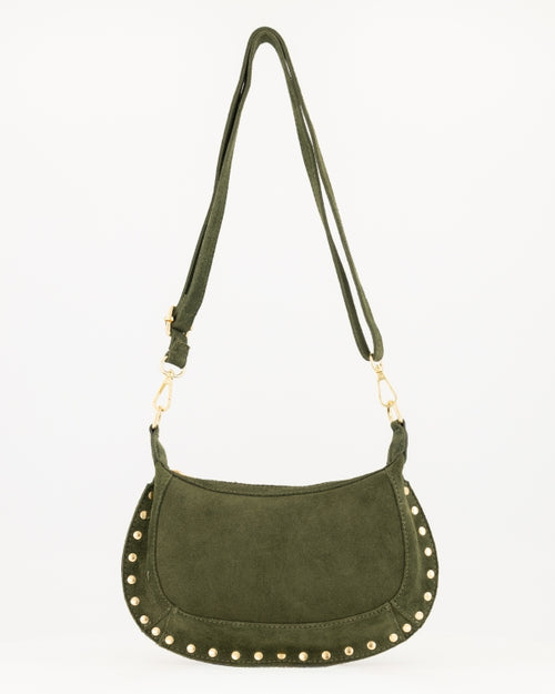 MONICA SUEDE BAG DARK GREEN